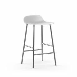 Normann Copenhagen Form Barstuhl Chrome - Sitzhöhe 65 Cm - B 43 X T 43 Cm - White