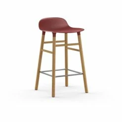 Normann Copenhagen Form Barstuhl Oak - Sitzhöhe 65 Cm - B 43 X T 43 Cm - Red
