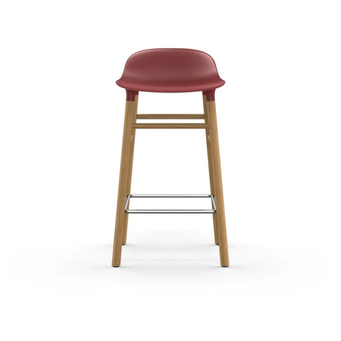 Normann Copenhagen Form Barstuhl Oak - Sitzhöhe 65 Cm - B 43 X T 43 Cm - Red – Bild 2