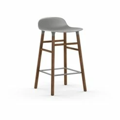 Normann Copenhagen Form Barstuhl Walnut - Sitzhöhe 65 Cm - B 43 X T 43 Cm - Grey