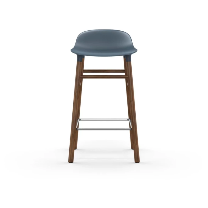 Normann Copenhagen Form Barstuhl Walnut - Sitzhöhe 65 Cm - B 43 X T 43 Cm - Blue – Bild 2