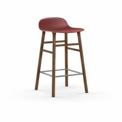 Normann Copenhagen Form Barstuhl Walnut - Sitzhöhe 65 Cm - B 43 X T 43 Cm - Red