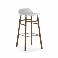 Normann Copenhagen Form Barstuhl Walnut - Sitzhöhe 75 Cm - B 44 X T 44 Cm - White