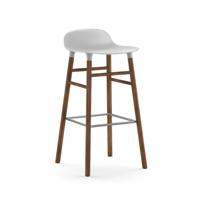 Normann Copenhagen Form Barstuhl Walnut - Sitzhöhe 75 Cm - B 44 X T 44 Cm - White