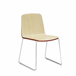 Normann Copenhagen Just Chair Stuhl - H 79 X L 53 X T 53 Cm - Ash/red/chrome