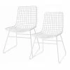 HK Living Wire Dining Chair Esszimmerstuhl - 2 Stühle - B 54 X T 47 X H 86 Cm - White