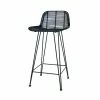 HK Living Rattan Bar Stool Barhocker - B 47 X T 42 X H 89 Cm - Black