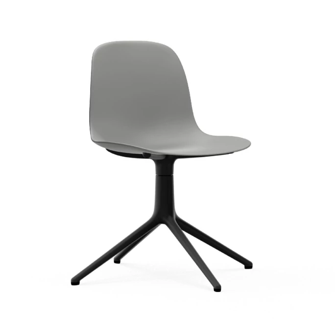 Normann Copenhagen Form Chair Black Swivel Bürostuhl - Höhe 80 Cm X Ø 70,5 Cm - Sitzhöhe 44 Cm - Grey