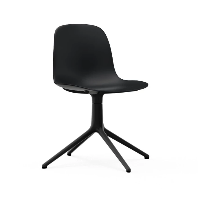 Normann Copenhagen Form Chair Black Swivel Bürostuhl - Höhe 80 Cm X Ø 70,5 Cm - Sitzhöhe 44 Cm - Black