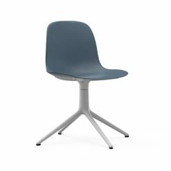 Normann Copenhagen Form Chair White Swivel Bürostuhl - Höhe 80 Cm X Ø 70,5 Cm - Sitzhöhe 44 Cm - Blue