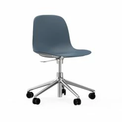 Normann Copenhagen Form Swivel Bürostuhl Mit Rollen - Höhe 86 Cm X Ø 72,5 Cm - Sitzhöhe 37-50 Cm - Blue