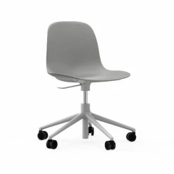Normann Copenhagen Form White Swivel Bürostuhl Mit Rollen - Höhe 86 Cm X Ø 72,5 Cm - Sitzhöhe 37-50 Cm - Grey