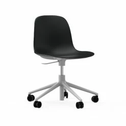 Normann Copenhagen Form White Swivel Bürostuhl Mit Rollen - Höhe 86 Cm X Ø 72,5 Cm - Sitzhöhe 37-50 Cm - Black