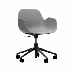 Normann Copenhagen Form Black Swivel Bürostuhl Mit Rollen - Höhe 86 Cm X Ø 72,5 Cm - Sitzhöhe 37-50 Cm - Grey