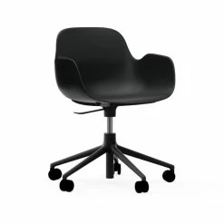 Normann Copenhagen Form Black Swivel Bürostuhl Mit Rollen - Höhe 86 Cm X Ø 72,5 Cm - Sitzhöhe 37-50 Cm - Black