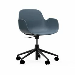 Normann Copenhagen Form Black Swivel Bürostuhl Mit Rollen - Höhe 86 Cm X Ø 72,5 Cm - Sitzhöhe 37-50 Cm - Blue