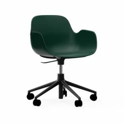 Normann Copenhagen Form Black Swivel Bürostuhl Mit Rollen - Höhe 86 Cm X Ø 72,5 Cm - Sitzhöhe 37-50 Cm - Green