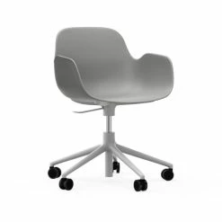 Normann Copenhagen Form White Swivel Bürostuhl Mit Rollen - Höhe 86 Cm X Ø 72,5 Cm - Sitzhöhe 37-50 Cm - Grey