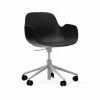 Normann Copenhagen Form White Swivel Bürostuhl Mit Rollen - Höhe 86 Cm X Ø 72,5 Cm - Sitzhöhe 37-50 Cm - Black