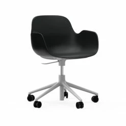 Normann Copenhagen Form White Swivel Bürostuhl Mit Rollen - Höhe 86 Cm X Ø 72,5 Cm - Sitzhöhe 37-50 Cm - Black