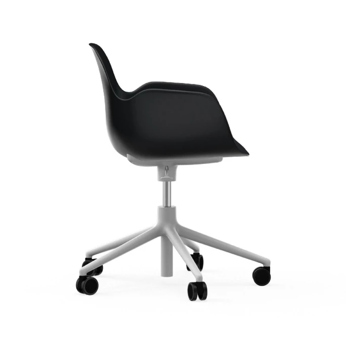 Normann Copenhagen Form White Swivel Bürostuhl Mit Rollen - Höhe 86 Cm X Ø 72,5 Cm - Sitzhöhe 37-50 Cm - Black – Bild 3