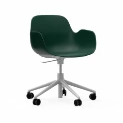Normann Copenhagen Form White Swivel Bürostuhl Mit Rollen - Höhe 86 Cm X Ø 72,5 Cm - Sitzhöhe 37-50 Cm - Green