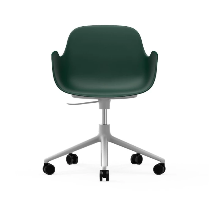Normann Copenhagen Form White Swivel Bürostuhl Mit Rollen - Höhe 86 Cm X Ø 72,5 Cm - Sitzhöhe 37-50 Cm - Green – Bild 2