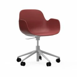 Normann Copenhagen Form White Swivel Bürostuhl Mit Rollen - Höhe 86 Cm X Ø 72,5 Cm - Sitzhöhe 37-50 Cm - Red