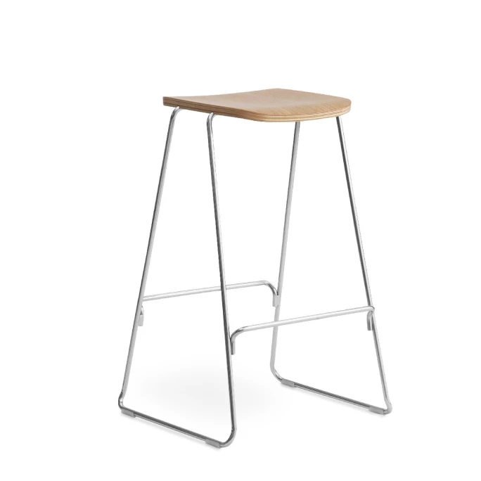 Normann Copenhagen Just Barstool Barhocker - 65 X 46,5 X 40 Cm - Sitzhöhe 65 Cm - Oak/Chrome
