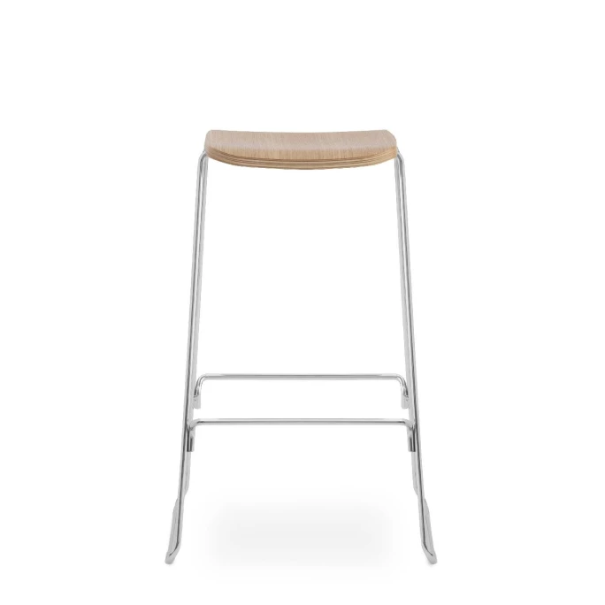 Normann Copenhagen Just Barstool Barhocker - 65 X 46,5 X 40 Cm - Sitzhöhe 65 Cm - Oak/Chrome – Bild 2