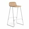 Normann Copenhagen Just Barstool Barhocker Mit Lehne - 90 X 47,5 X 44 Cm - Sitzhöhe 75 Cm - Oak/Chrome