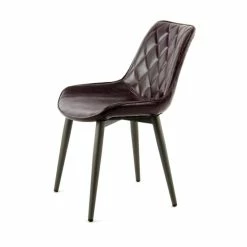 Kayoom Cecil Stühle 2er-Set - 2 Stühle à 53 X 60 Cm - H 81,5 Cm - Dunkelviolett