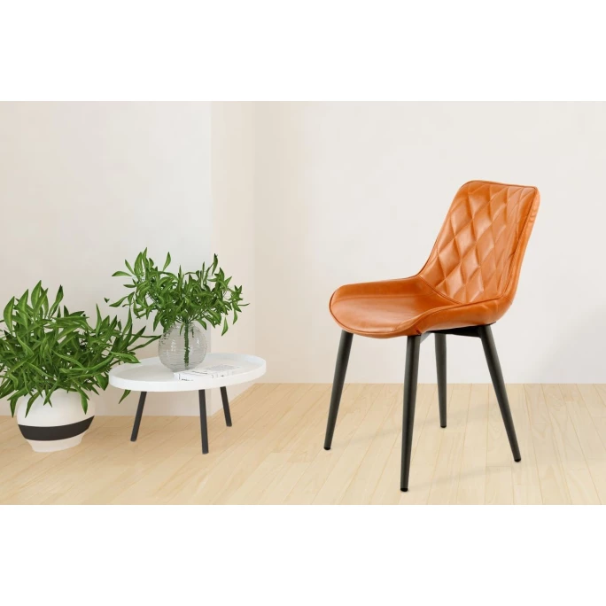 Kayoom Cecil Stühle 2er-Set - 2 Stühle à 53 X 60 Cm - H 81,5 Cm - Orange – Bild 2