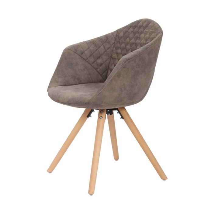 Kayoom Chadwick Stühle 2er-Set - 2 Stühle à 55 X 59 Cm - H 82 Cm - Grau / Braun