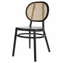HK Living Retro Webbing Chair Stuhl - B 54 X T 45 X H 85 Cm - Black