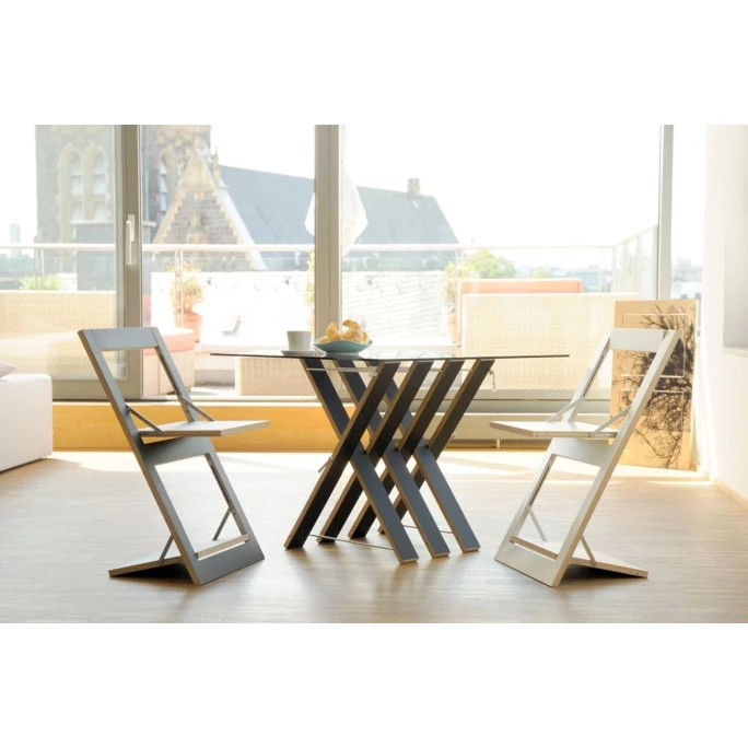 AMBIVALENZ Fläpps Con-Kreis Klappstuhl - Einseitig Bedruckt - H/B/T 75 X 47 X 45 Cm - Op-Art Kreis – Bild 5