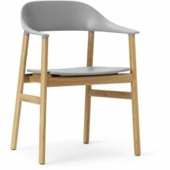 Normann Copenhagen Herit Lehnstuhl Mit Armlehnen - H 81,5 X B 60 X T 51 Cm - Grey / Eiche Natur
