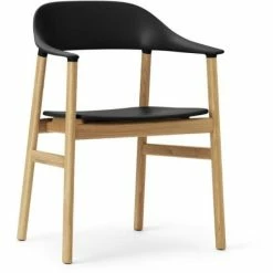 Normann Copenhagen Herit Lehnstuhl Mit Armlehnen - H 81,5 X B 60 X T 51 Cm - Black / Eiche Natur
