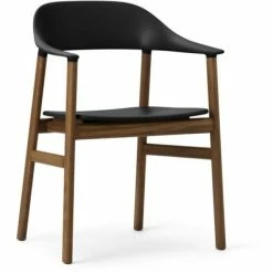 Normann Copenhagen Herit Lehnstuhl Mit Armlehnen - H 81,5 X B 60 X T 51 Cm - Black / Eiche Gebeizt