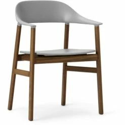 Normann Copenhagen Herit Lehnstuhl Mit Armlehnen - H 81,5 X B 60 X T 51 Cm - Dusty Green / Eiche Gebeizt