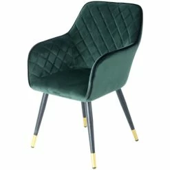 Kayoom STUHL Amino 525 - 61x58,8x86 Cm - Dunkelgrün / Schwarz