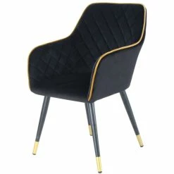 Kayoom STUHL Amino 525 - 61x58,8x86 Cm - Schwarz / Gold