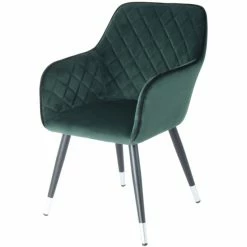 Kayoom STUHL Amino 625 - 61x58,8x86 Cm - Dunkelgrün / Schwarz