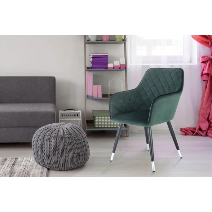 Kayoom STUHL Amino 625 - 61x58,8x86 Cm - Dunkelgrün / Schwarz – Bild 7