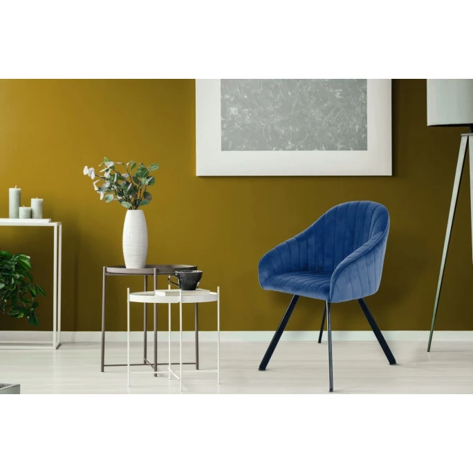 Kayoom STUHL Jodie 125 2er-Set - 2 Stühle à 56x56x86 Cm - Dunkelblau – Bild 7