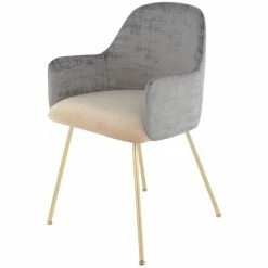 Kayoom STUHL Richard 525 - 54x51x85 Cm - Grau / Beige