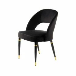 Kayoom Stuhl Courtney 525 - 2er-Set - 2 Stühle à 56 X 58 X 83 Cm - Schwarz / Gold