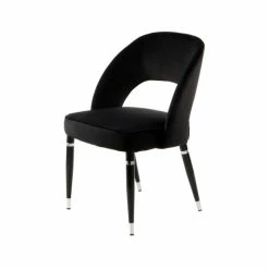 Kayoom Stuhl Courtney 525 - 2er-Set - 2 Stühle à 56 X 58 X 83 Cm - Schwarz / Silber