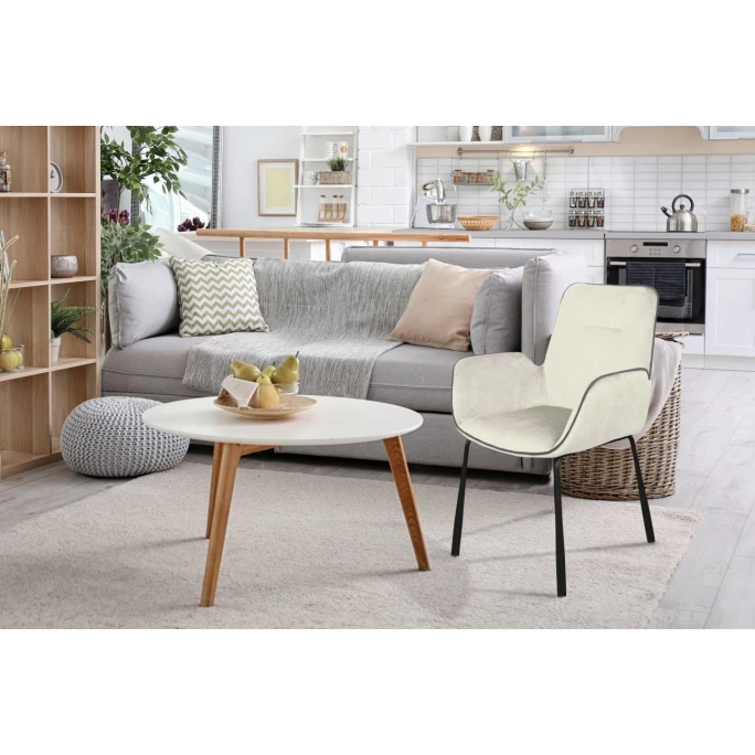 Kayoom Stuhl Eliot 125 - 58,5 X 58,5 X 87 Cm - Creme – Bild 3