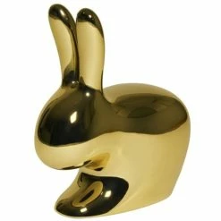Qeeboo Rabbit Chair Baby Metall Finish Stuhl - 45,3 X 26,2 X 52,7 Cm - Gold